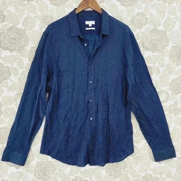 Calvin Klein Slim Fit Button down Long sleeve  Printed Men's Dress Shirt XL - Picture 1 of 8